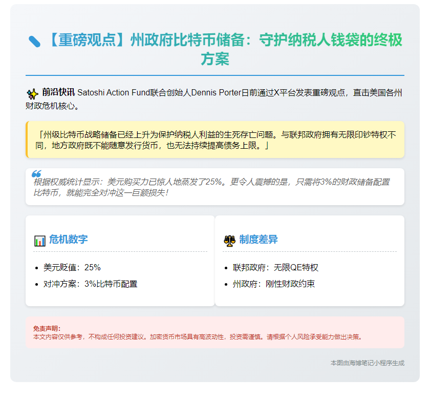 州级比特币储备保障纳税人资金