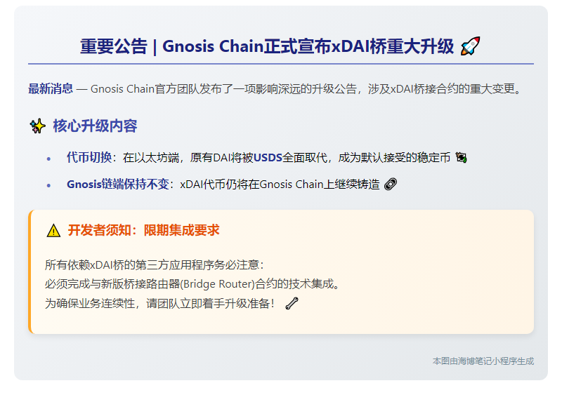 Gnosis Chain桥改用USDS默认代币