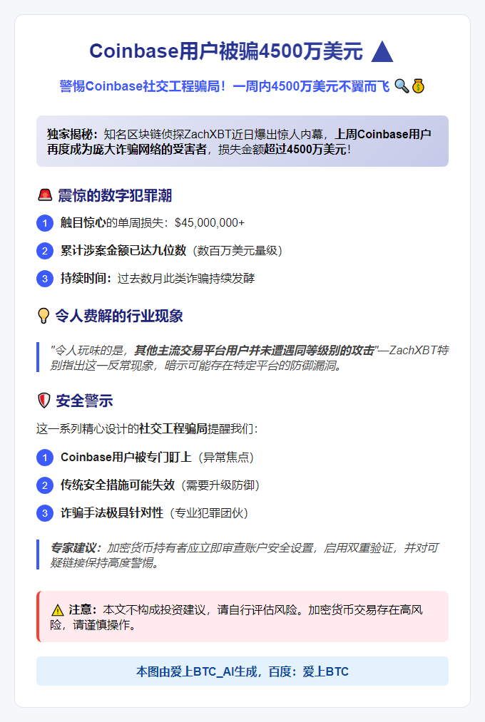 Coinbase用户被骗4500万美元