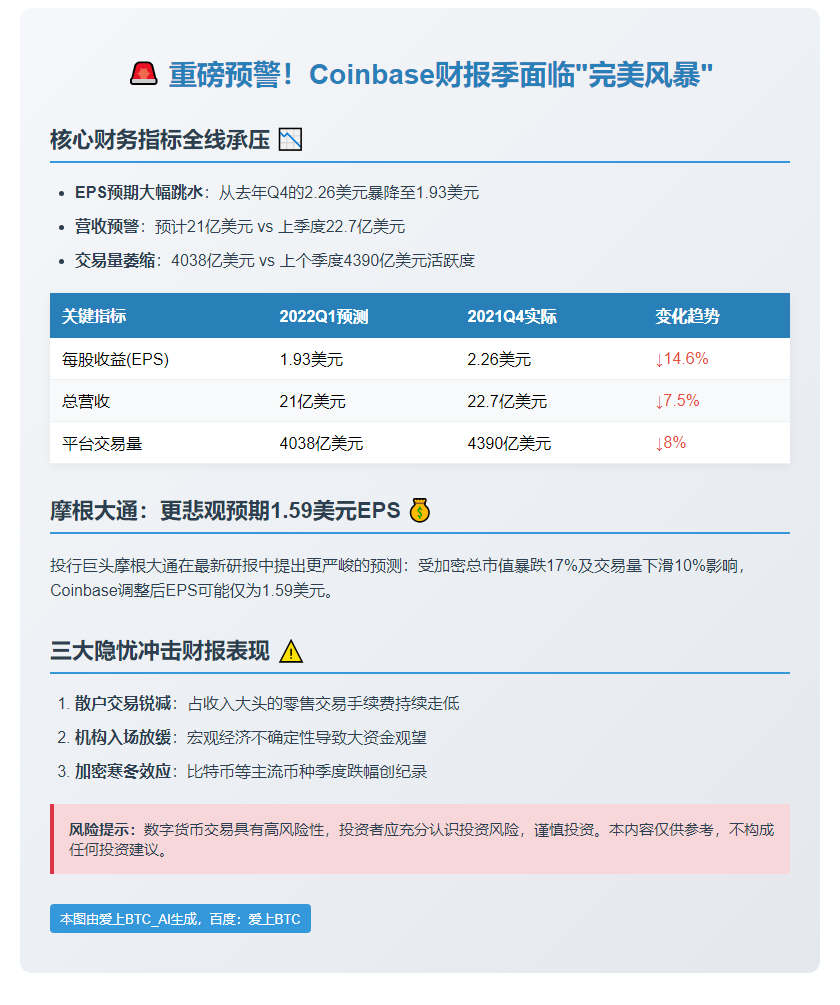 分析师看衰Coinbase Q1财报