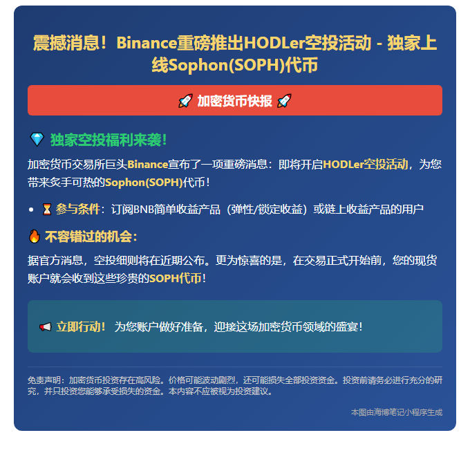 Binance上线SOPH空投