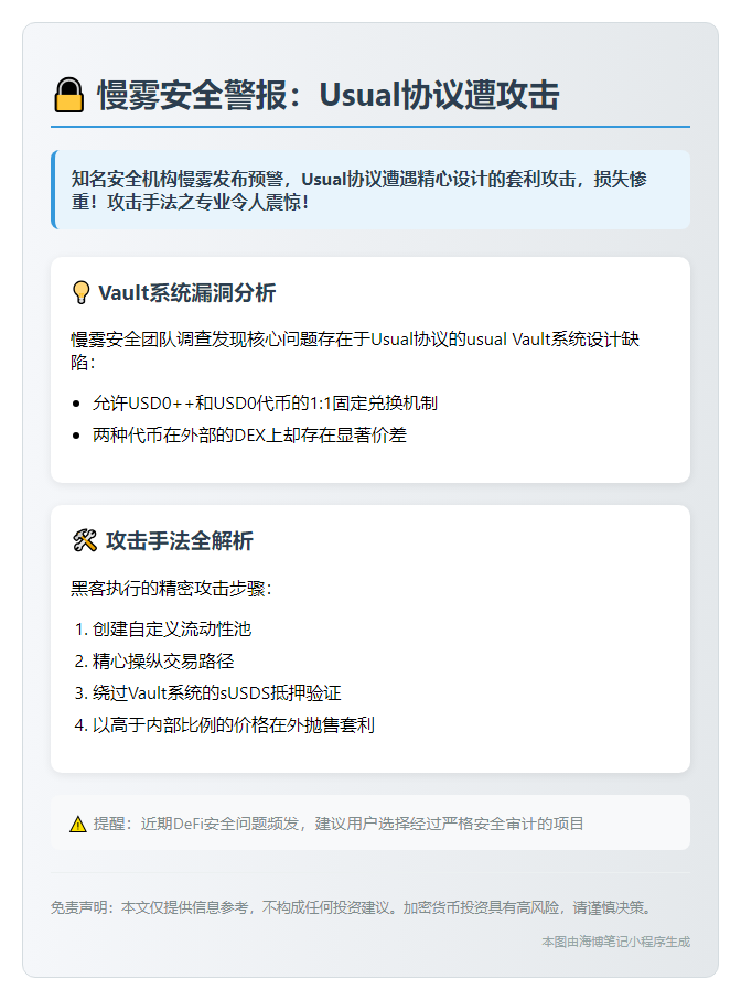 慢雾：Usual协议遭攻击源于Vault漏洞