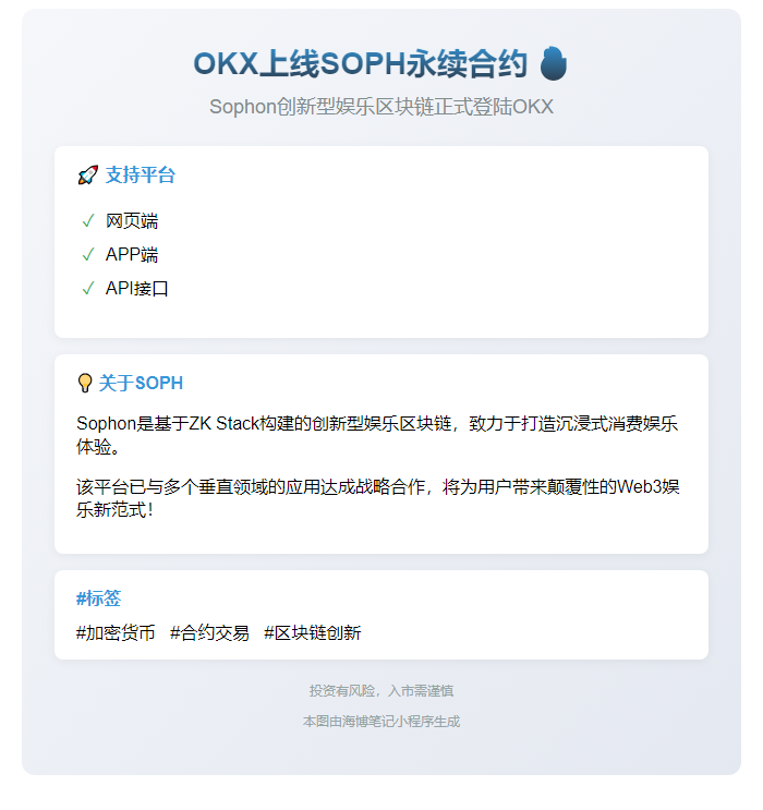 OKX上线SOPH永续合约