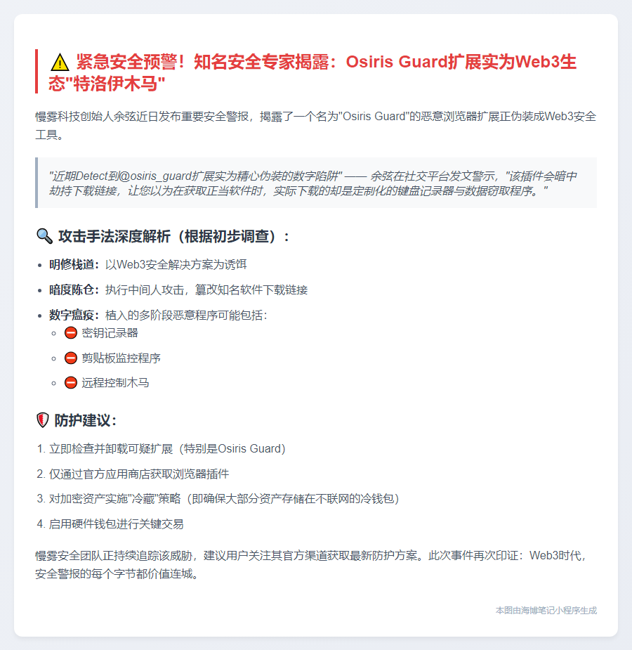 警惕伪装Web3安全工具的恶意扩展