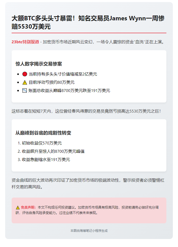 James Wynn减BT头寸至2亿，一周亏5530万