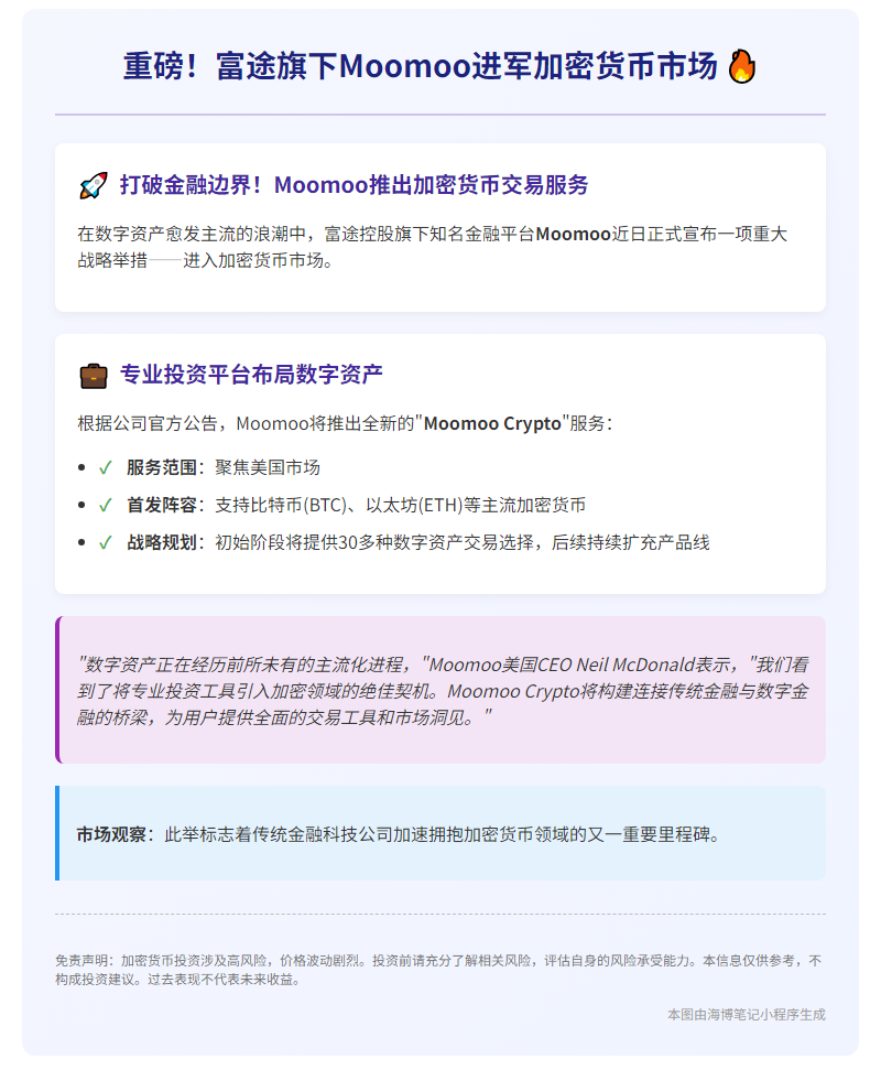 富途旗下moomoo进军加密货币市场
