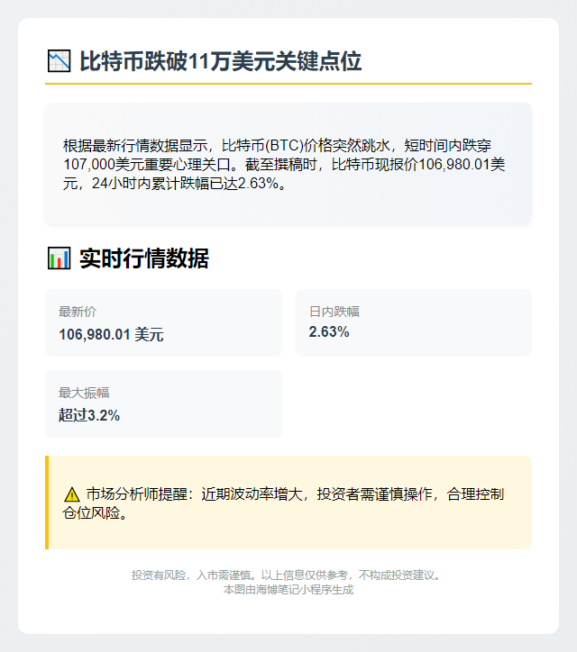 BTC失守10.7万