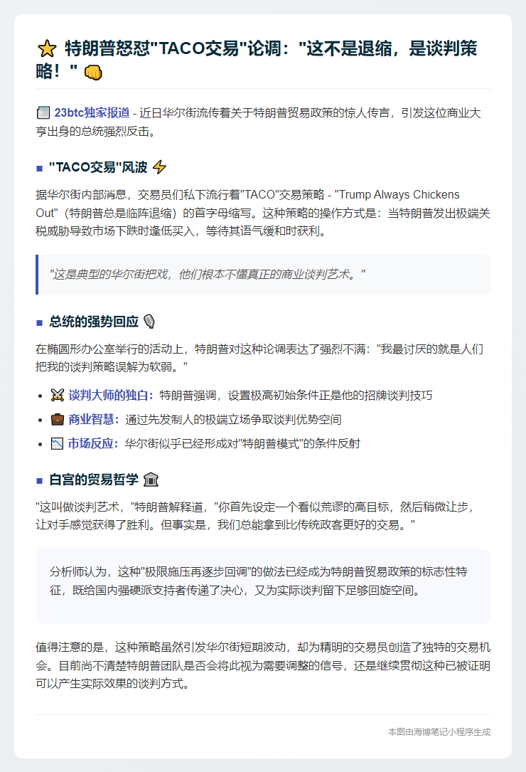 特朗普批华尔街不懂谈判