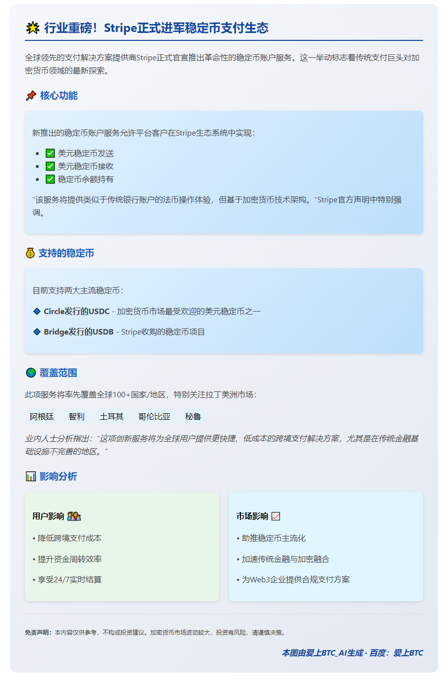 Stripe推出全球稳定币账户服务