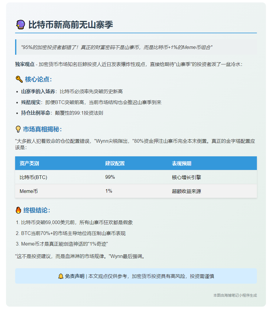 比特币新高前无山寨季
