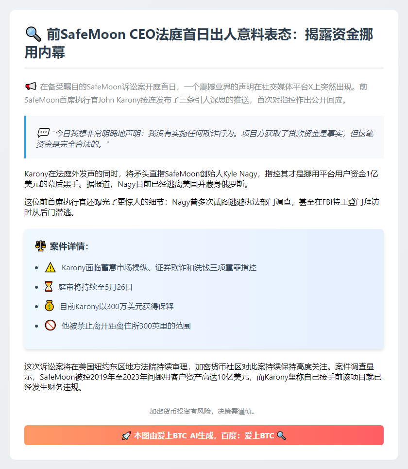 前SafeMoon CEO喊冤：创始人该背锅