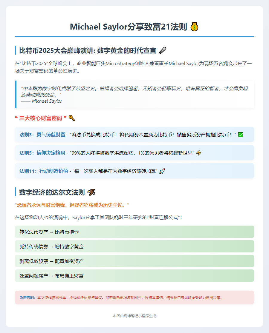 Michael Saylor分享致富21法则