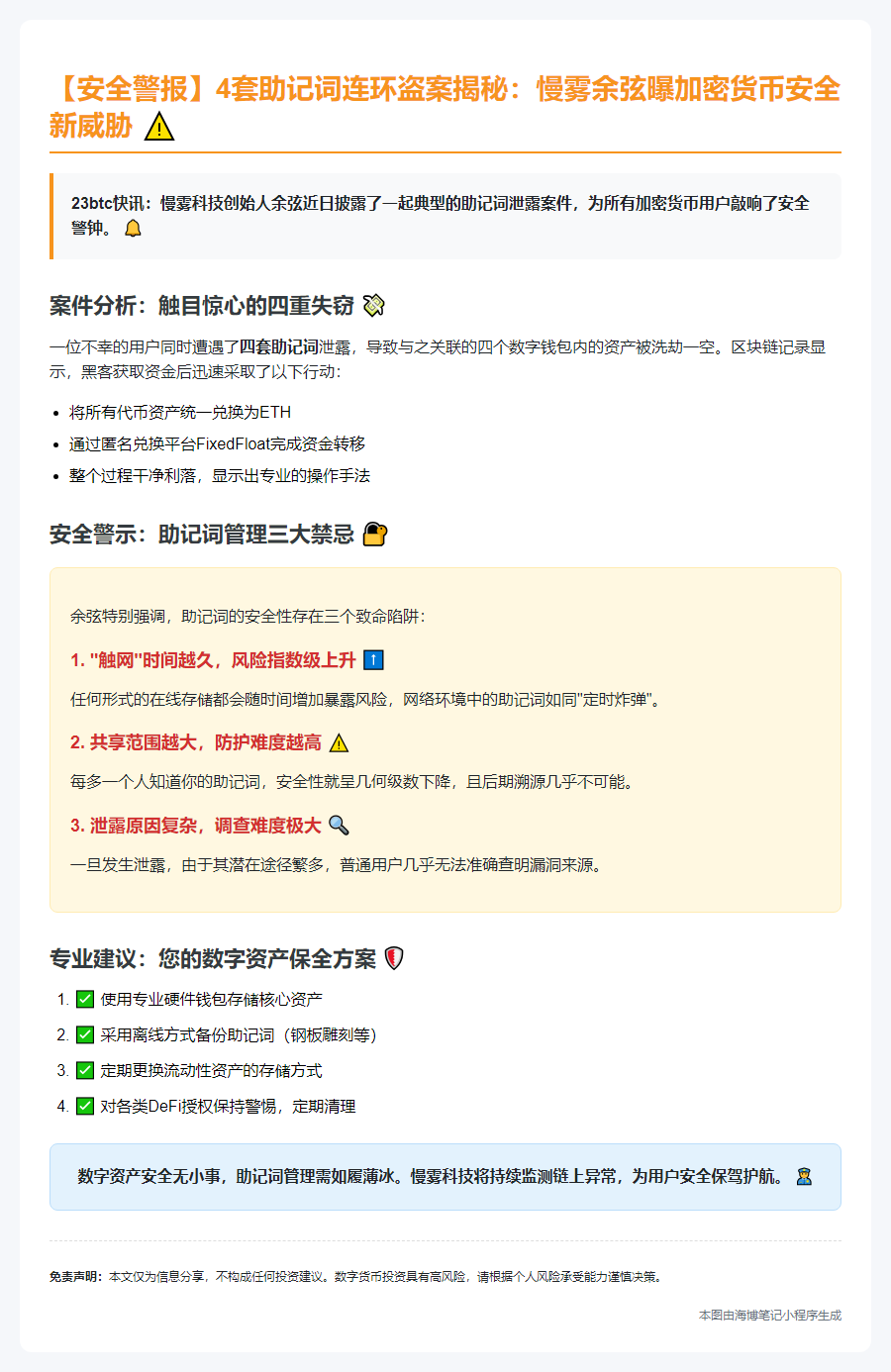 助记词私钥触网越久越易泄露