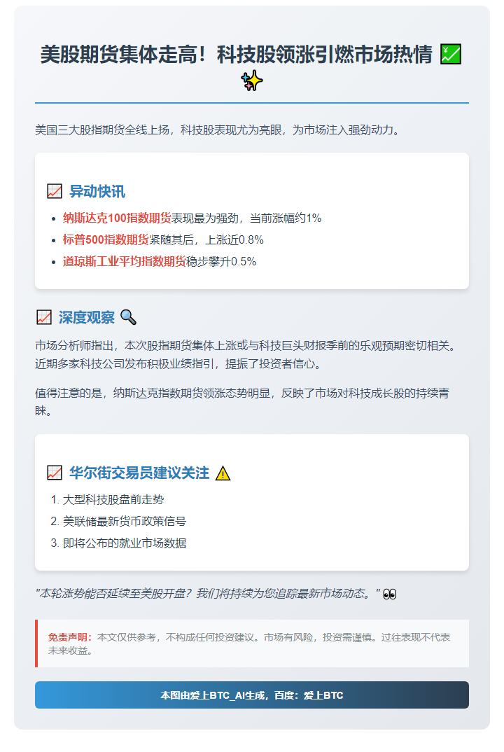 美指期货涨势扩大