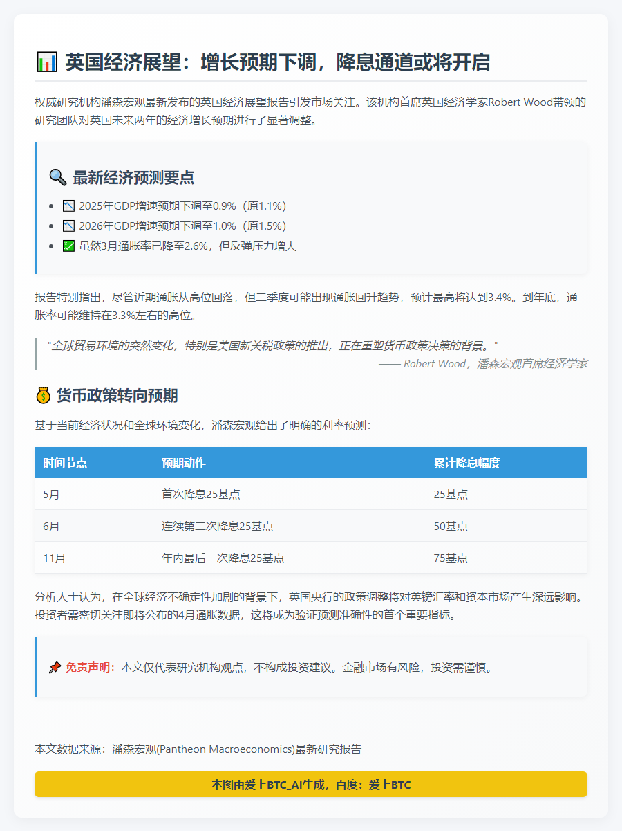 英央行今年或将再降息75基点