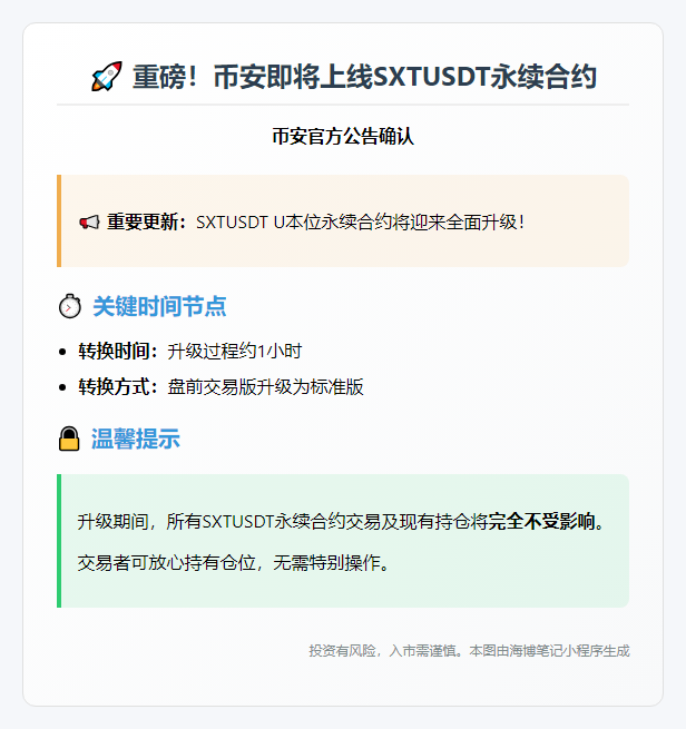 Binance上线SXT永续合约