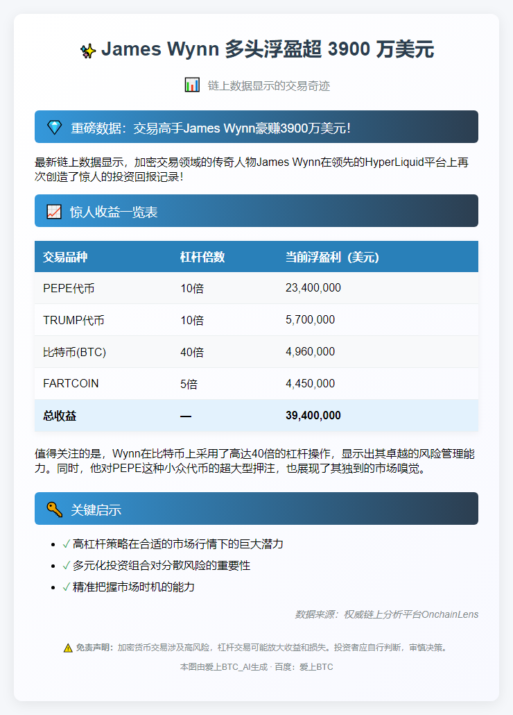 James Wynn 多头浮盈超 3900 万美元