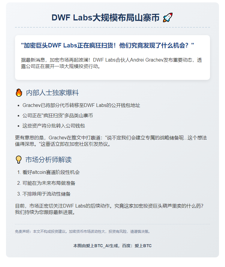 DWF Labs合伙人：大量买入山寨币