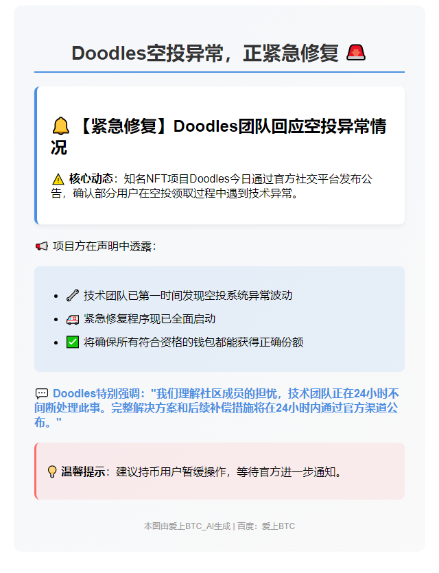 Doodles空投异常，正紧急修复
