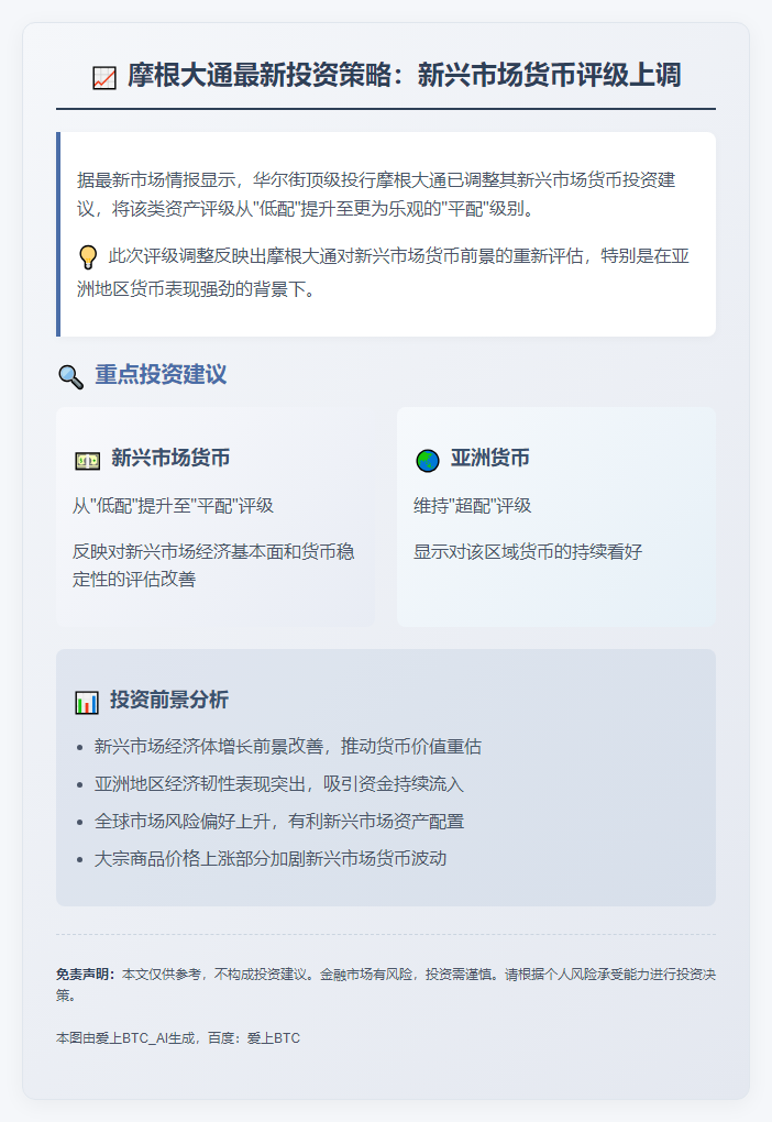 小摩上调新兴市场货币评级