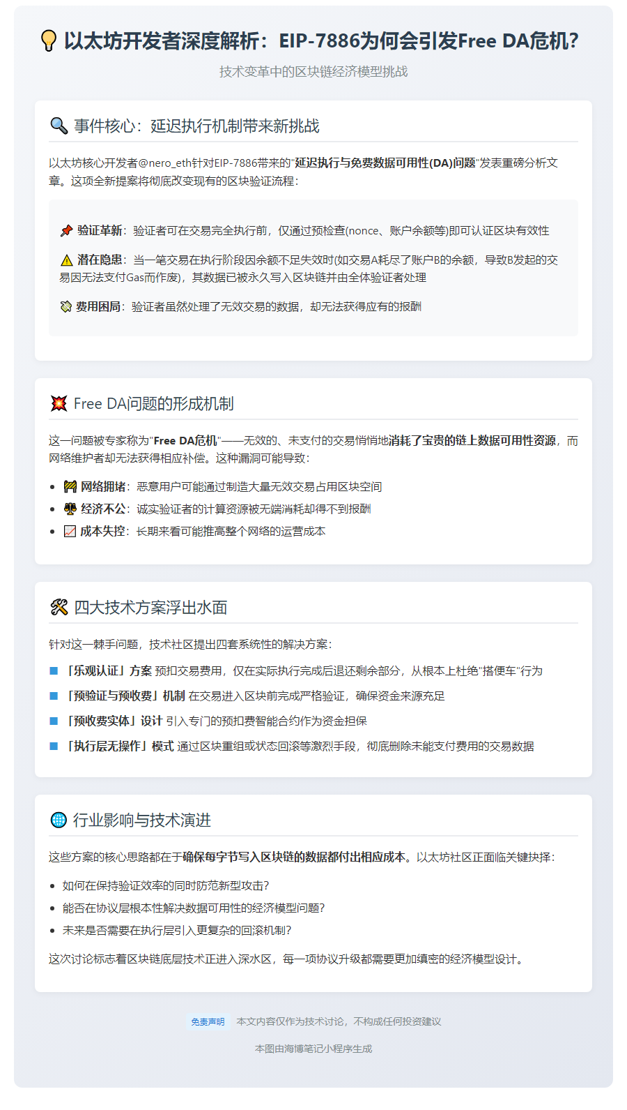以太坊开发者讨论EIP-7886与Free DA挑战