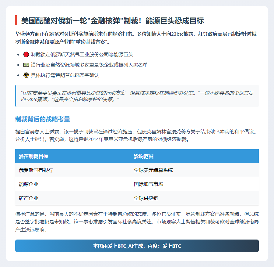 美拟对俄实施新制裁，特朗普态度未定