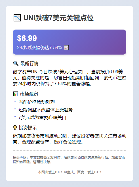 UNI跌破7美元