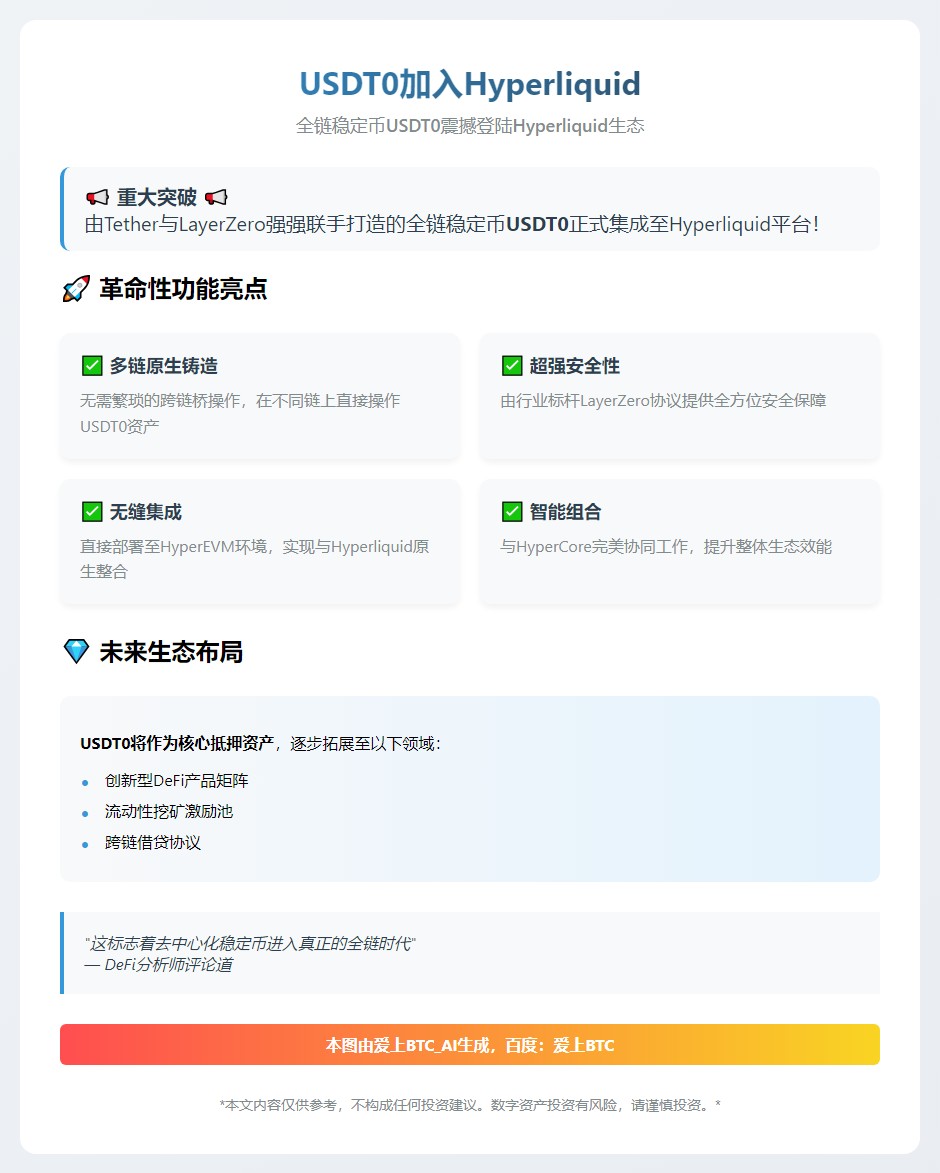 USDT0加入Hyperliquid