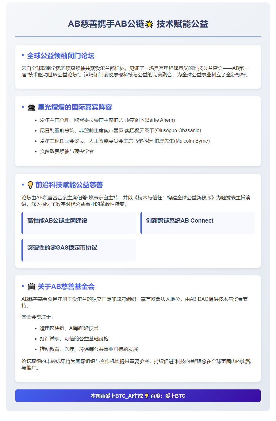 AB慈善携手AB公链：技术赋能公益