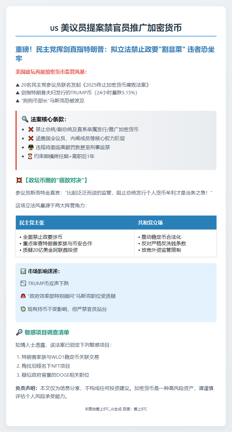 美议员提案禁官员推广加密货币