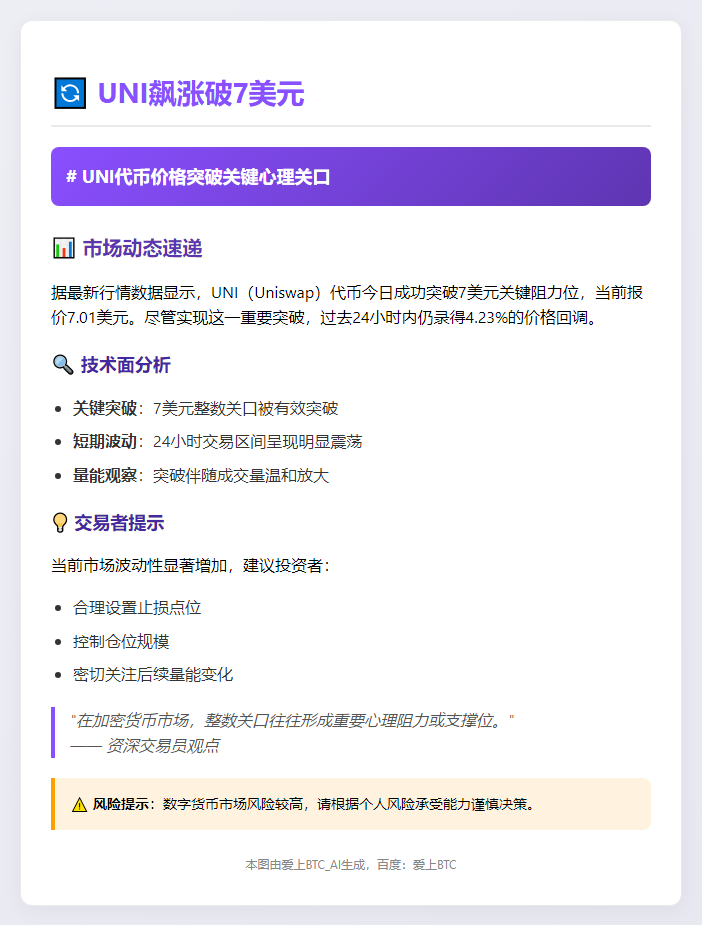 UNI飙涨破7美元