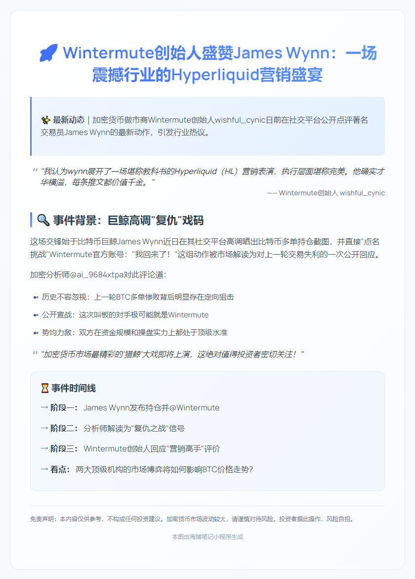 Wintermute回应James Wynn：优秀HL营销