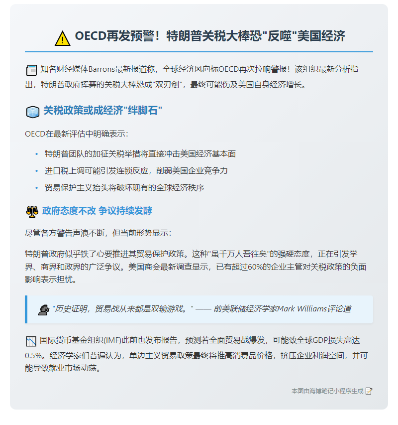 特朗普关税政策或伤及美国经济