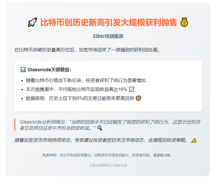 比特币创历史新高后投资者获利16%