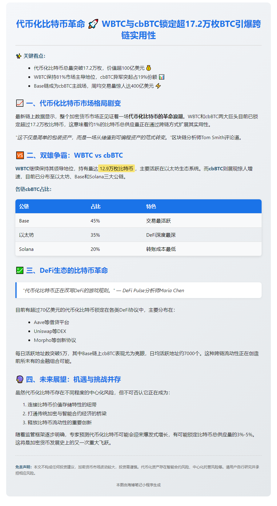代币化比特币锁定超17.2万枚