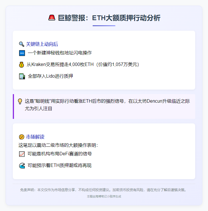 新建钱包从Kraken提4000ETH质押Lido