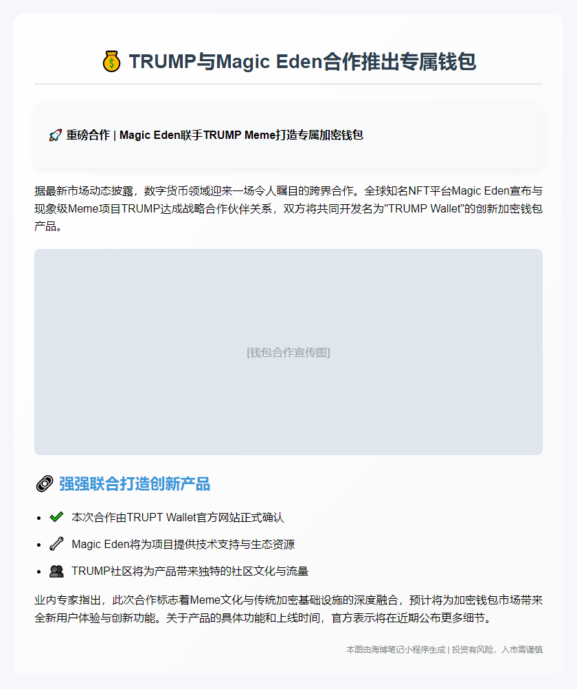TRUMP与Magic Eden合作推出专属钱包