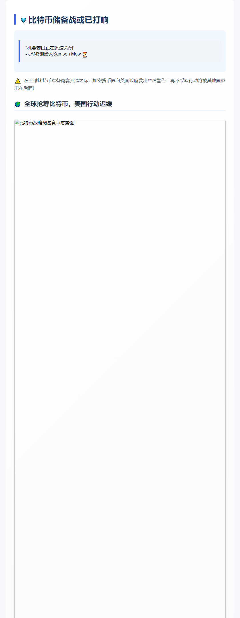 美智库专家：比特币储备战或已打响