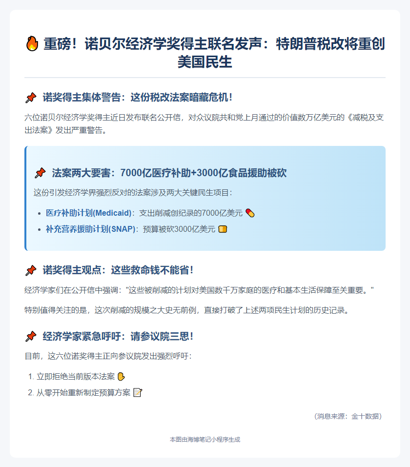 诺奖得主批特朗普税改