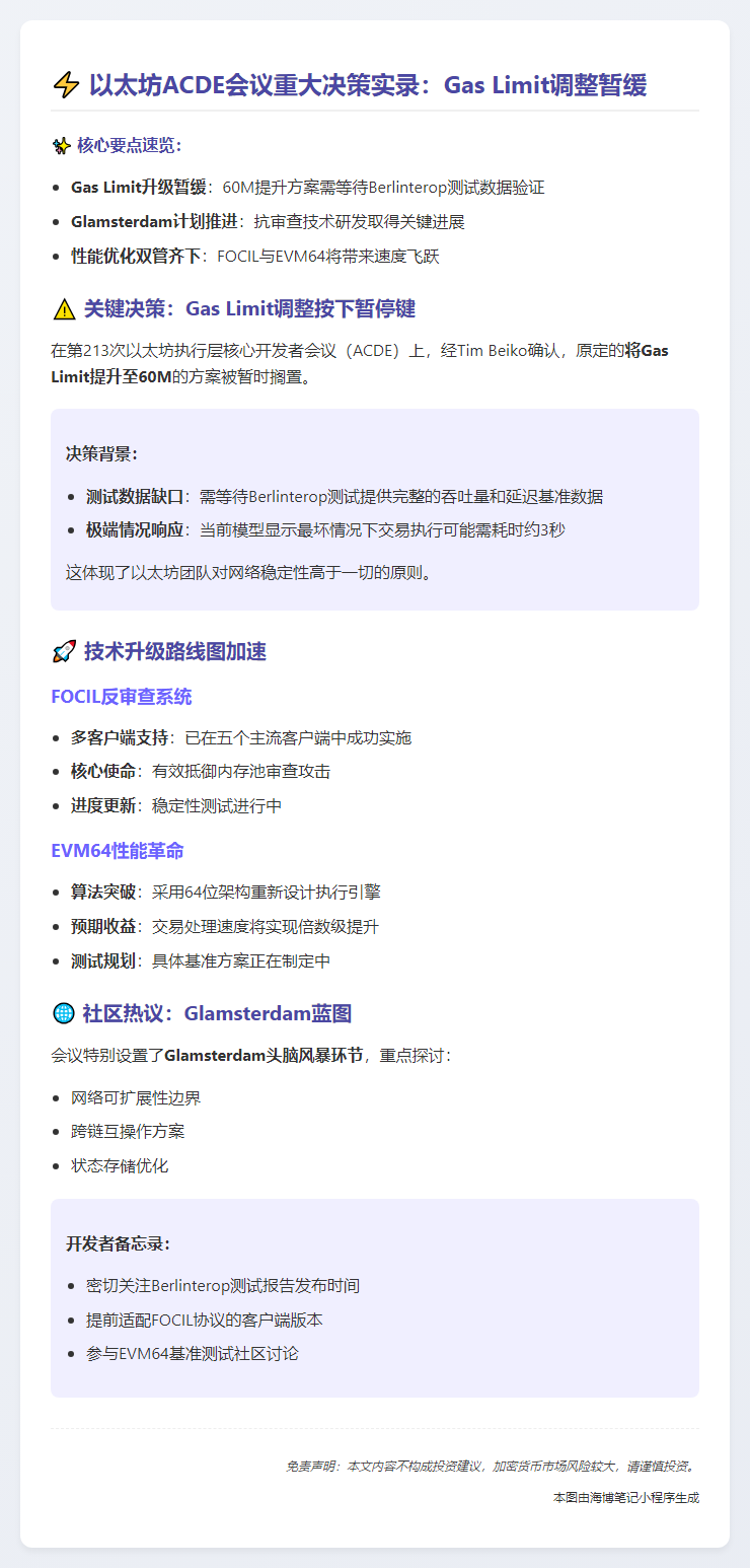 以太坊ACDE会议推迟Gas Limit提升