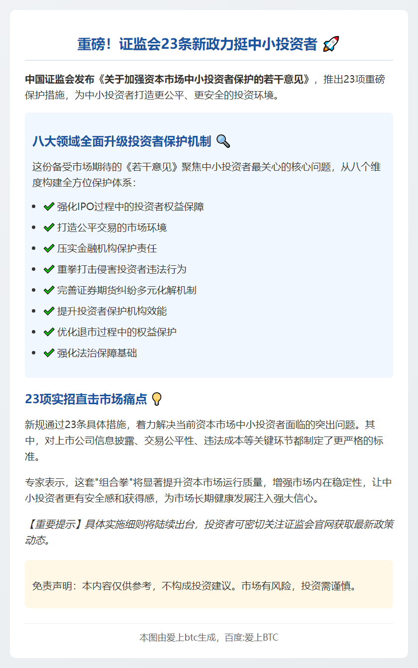 证监会加强中小投资者保护