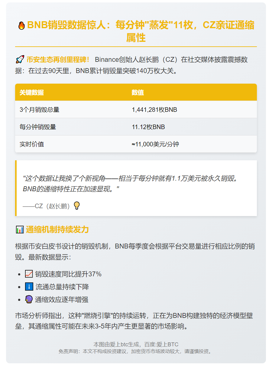 BNB销毁144万枚 展现通缩特性